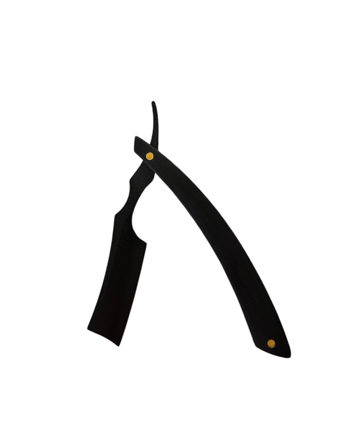 Black Straight Edge Razor - Black Skull Blades