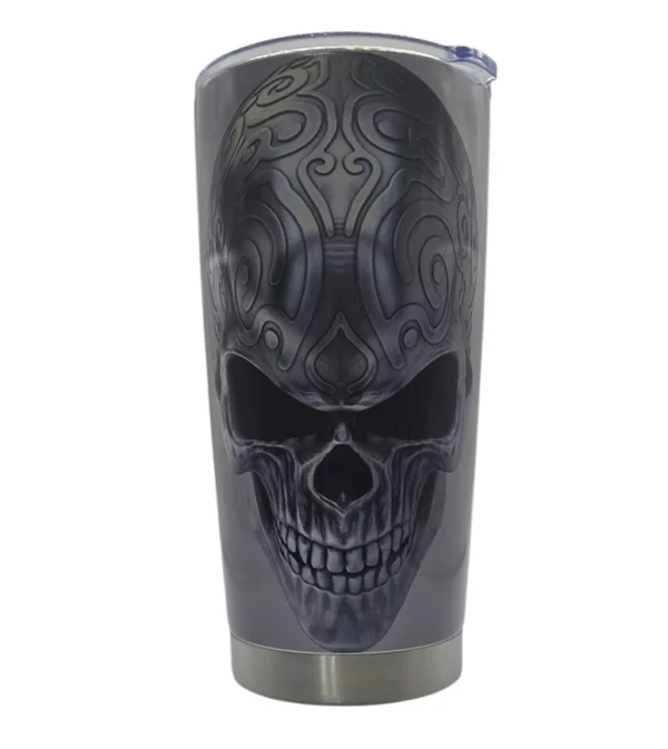 Silver Hellraiser Skull Tumbler