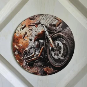 Raising Hell 8 " Round Wood Wall Decore