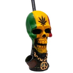 Peace Skull Polyresin Pipe