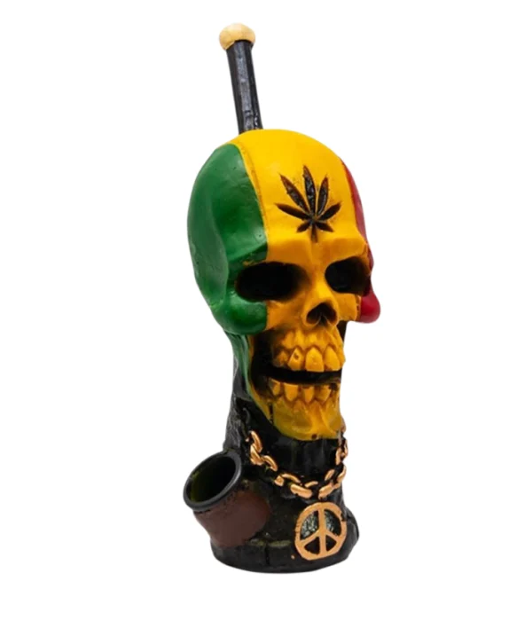Peace Skull Polyresin Pipe