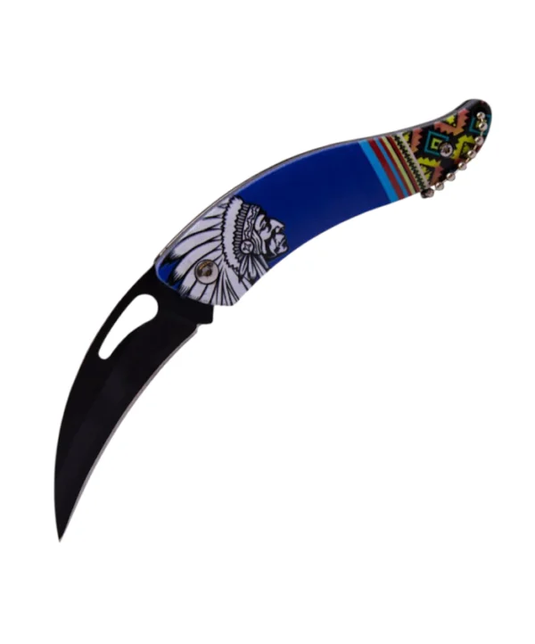 Blue Tribal Majesty Folding Pocket Knife