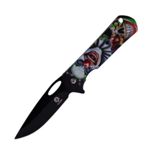 Laughing Evil Grin Folding Pocket Knife