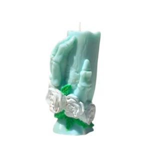 Skeleton Hand With Roses Soywax 3D Pillar Candle