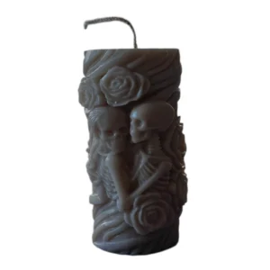 Roses & Skull Couple 3D Soywax Pillar Candle