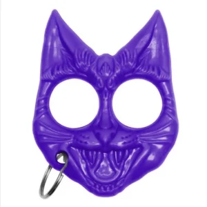 Purple Cat Knuckle ABS Safety Keychain ( Stay Safe)
