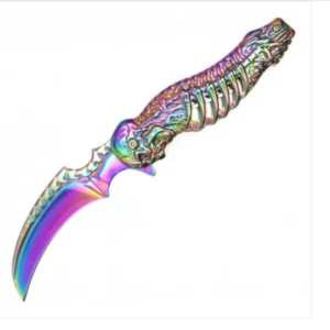 Rainbow Skull Folding Pocket Knife