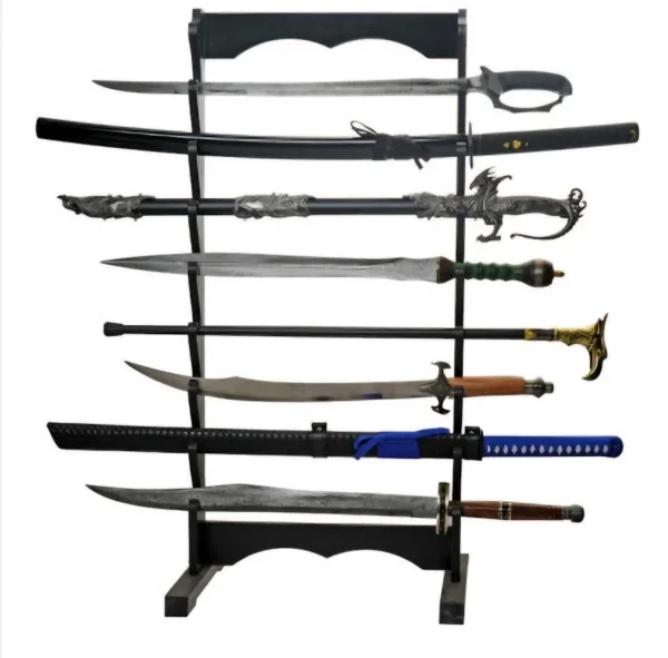 8 Rack Wooden Katana Sword Floor Stand