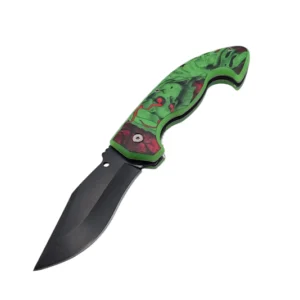 Green Skull Foldable Knife