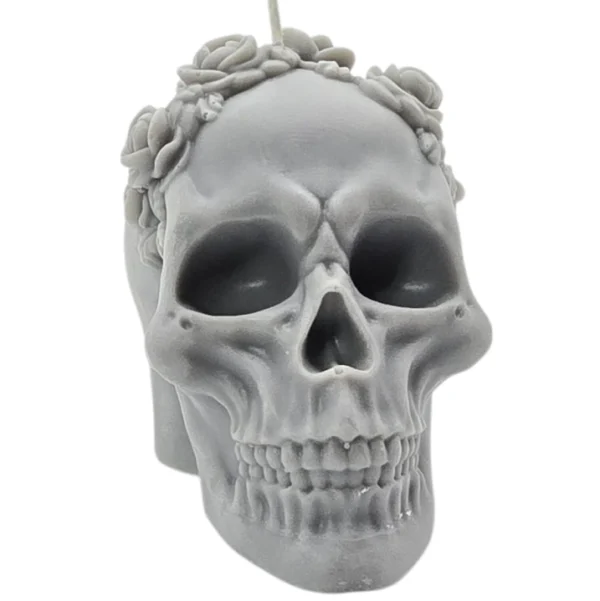 Grey Skull Candle