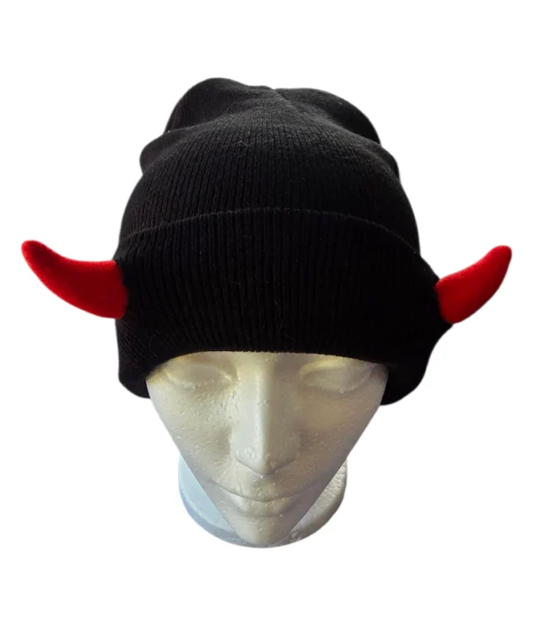 Red Horns Winter Beanie Hat