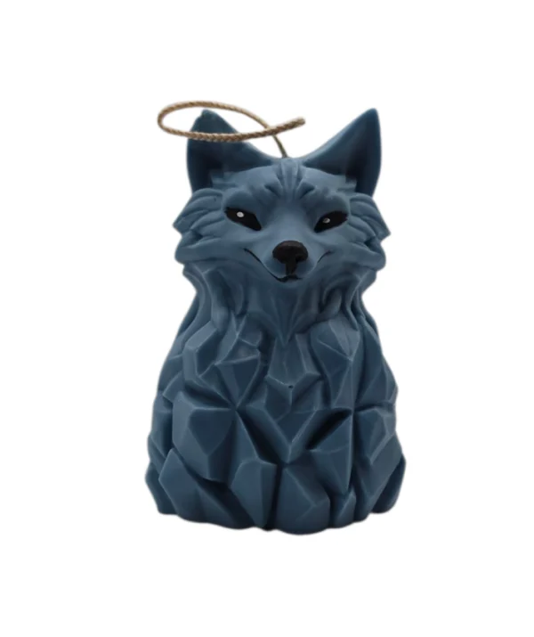Blue Wolf Pillar Candle