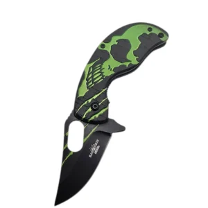 Green Skull Karamit Folding Pocket Knife
