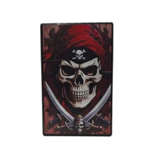 Red Pirate Skull Cigarette Case