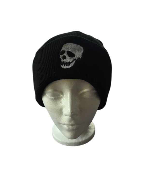Grey Skull Unisex Beanie Hat