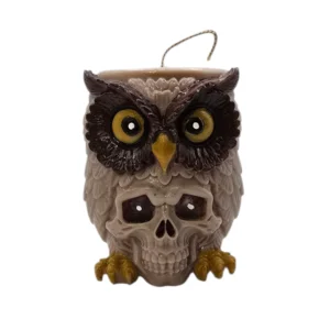 Gothic Owl "N" Skull 3D Pillar Soywax Candle