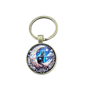 Moon Cat Keychain