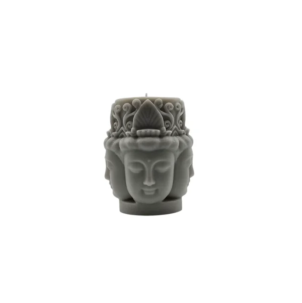 4 Buddha Head Pillar Candle