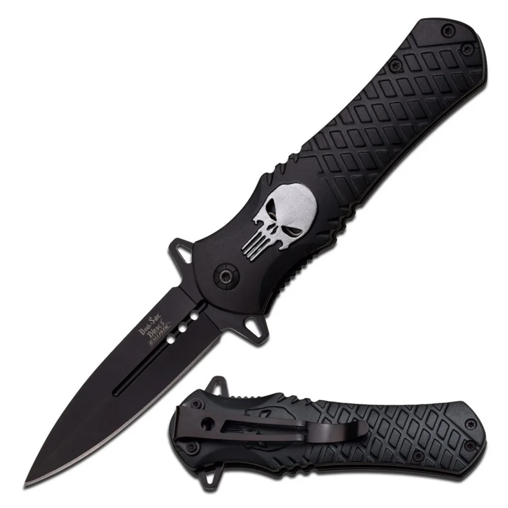 Black Defender Spring Assisted Knife / DARK SIDE BLADES