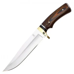 12" Fixed Blade Hunting Knife with Natural Wood Handle