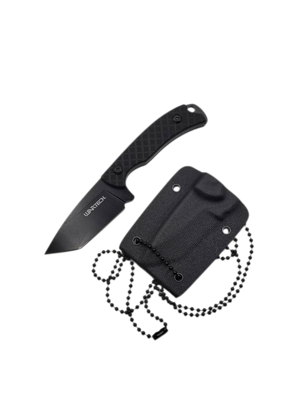WARTECH 5" Black Tanto Neck Knife