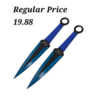 AEROBLADES Blue 2pc Throwing Knives