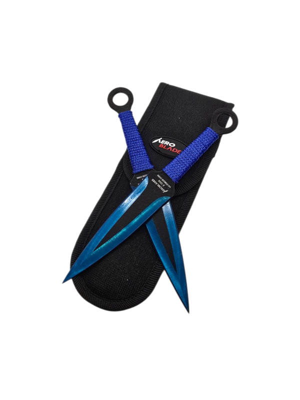 AEROBLADES Blue 2pc Throwing Knives