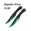 AEROBLADES 2 Green Throwing Knives Set