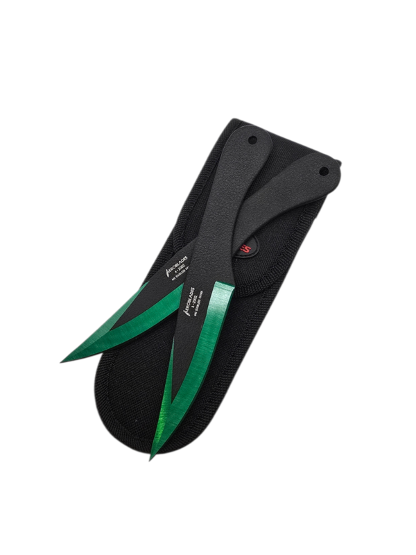 AEROBLADES 2 Green Throwing Knives Set