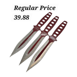 AEROBLADES 9" Two Tone Red Throwing Knives ( 3pcs)