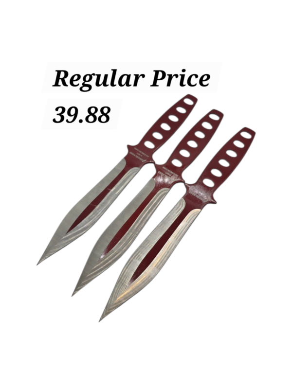 AEROBLADES 9" Two Tone Red Throwing Knives ( 3pcs)