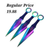 Rainbow Titanium Ninja Kunai Throwing Knives