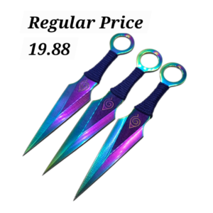 Rainbow Titanium Ninja Kunai Throwing Knives