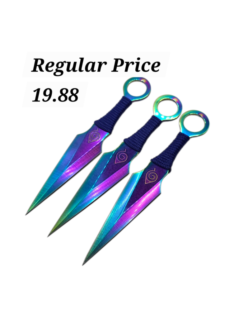 Rainbow Titanium Ninja Kunai Throwing Knives