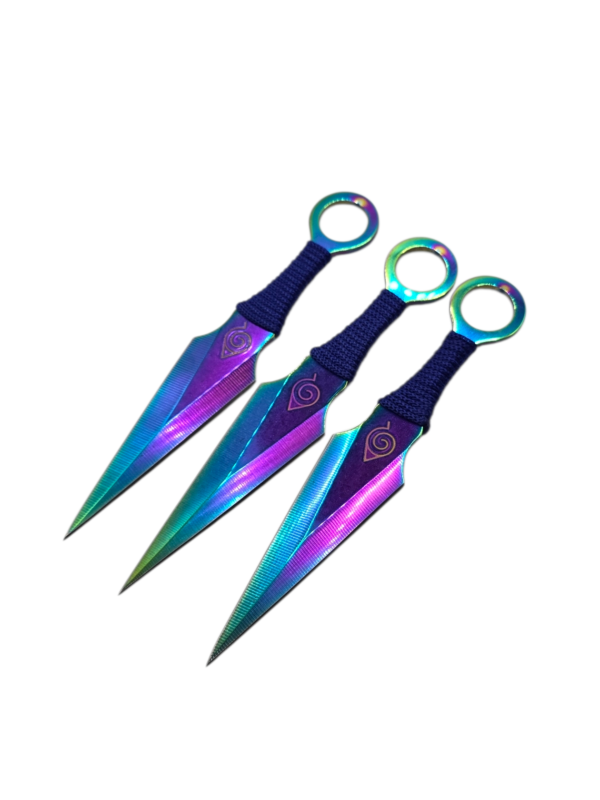Rainbow Titanium Ninja Kunai Throwing Knives