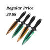 AEROBLADES Gold & Green Throwing Knives Set