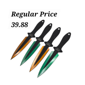 AEROBLADES Gold & Green Throwing Knives Set
