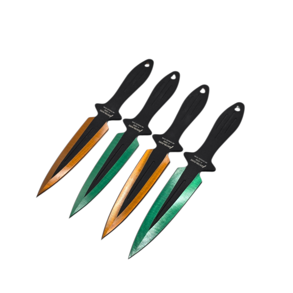 Gold & Green Throwing Knives Set (4pc)