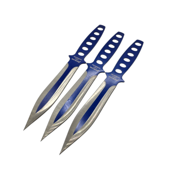 Two-Tone Blue Throwing Knives (3pc)