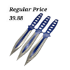 AEROBLADES 9" Two Tone Blue Throwing Knives (3)