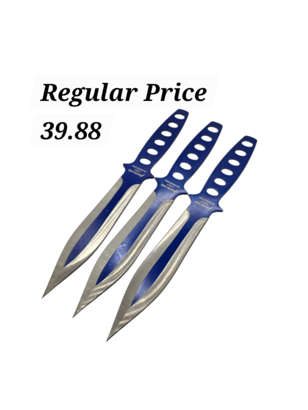 AEROBLADES 9" Two Tone Blue Throwing Knives (3)