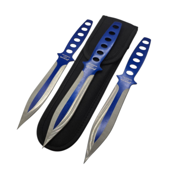 Two-Tone Blue Throwing Knives (3pc)