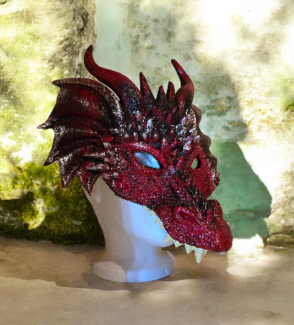 Red Fiery Dragon Cosplay Mask