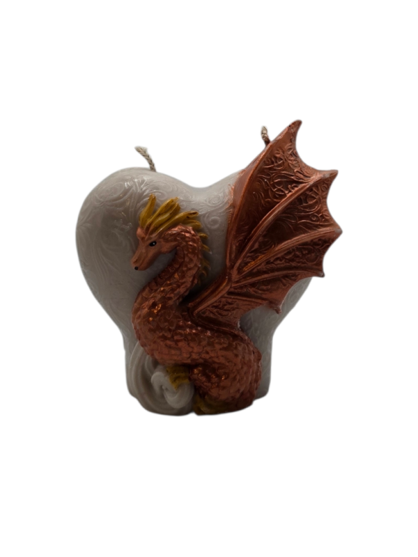 Copper Dragon Heart Pillar Candle
