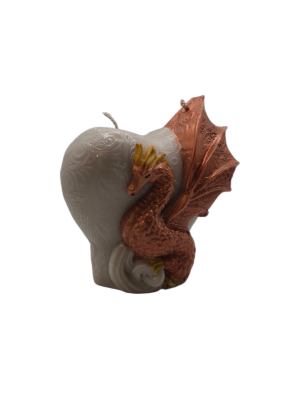 Copper Dragon Heart Pillar Candle
