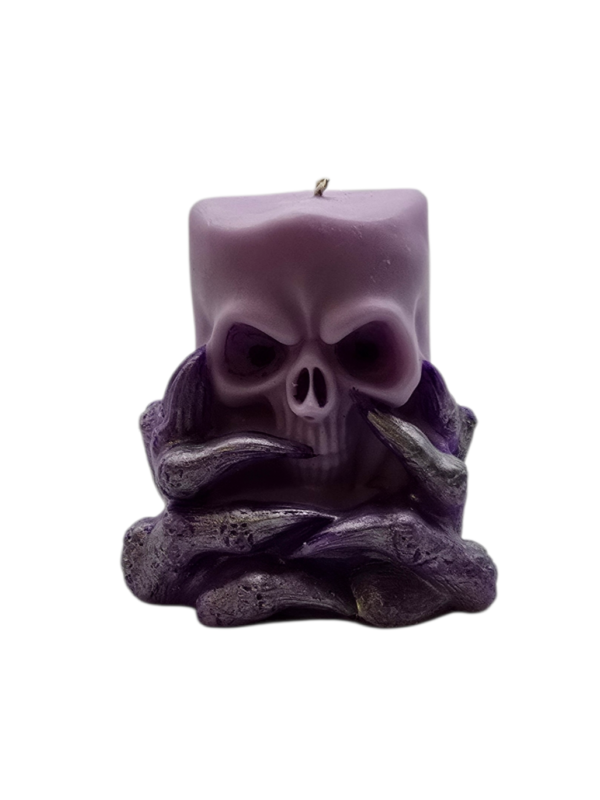 Purple OctoSkull Pillar Candle (SoyWax)
