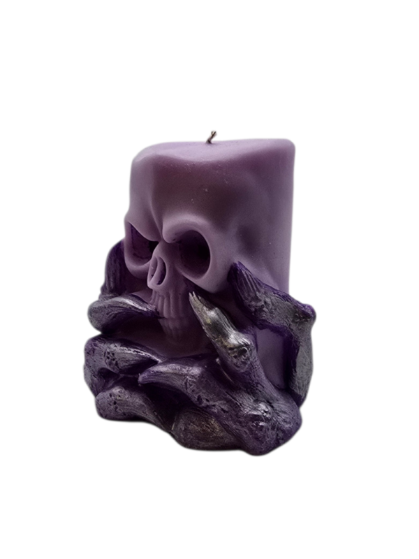 Purple OctoSkull Pillar Candle (SoyWax)