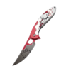 Silver & Red Folding Pocket Knife