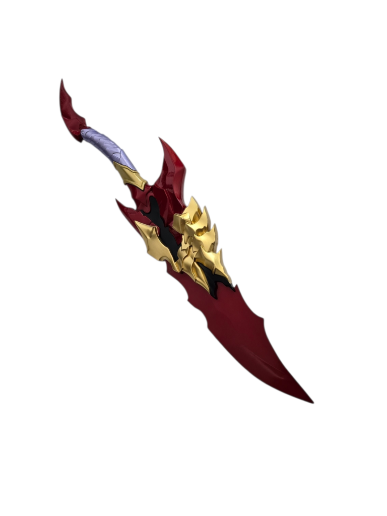 21.75" Cosplay Red Prop Dagger w/ Stand