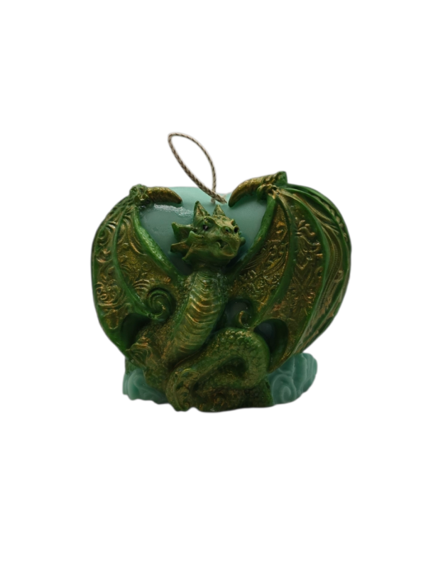 Golden Dragon Heart Pillar Candle ( Soywax)